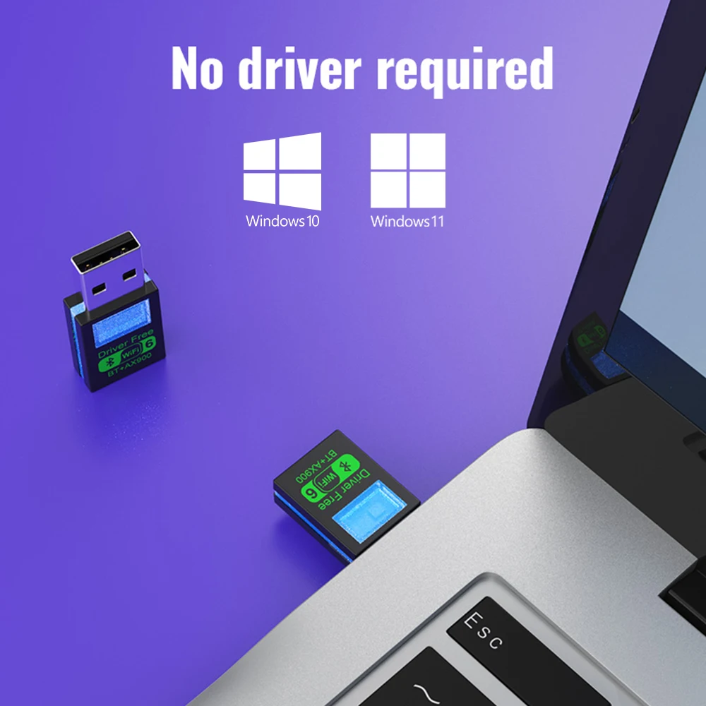 WIFI 6 Adapter AX900 Network Card 2.4G&5GHz Dual Band Signal Reception USB Dongle For Laptop Driver Free USB Wireless Receiver