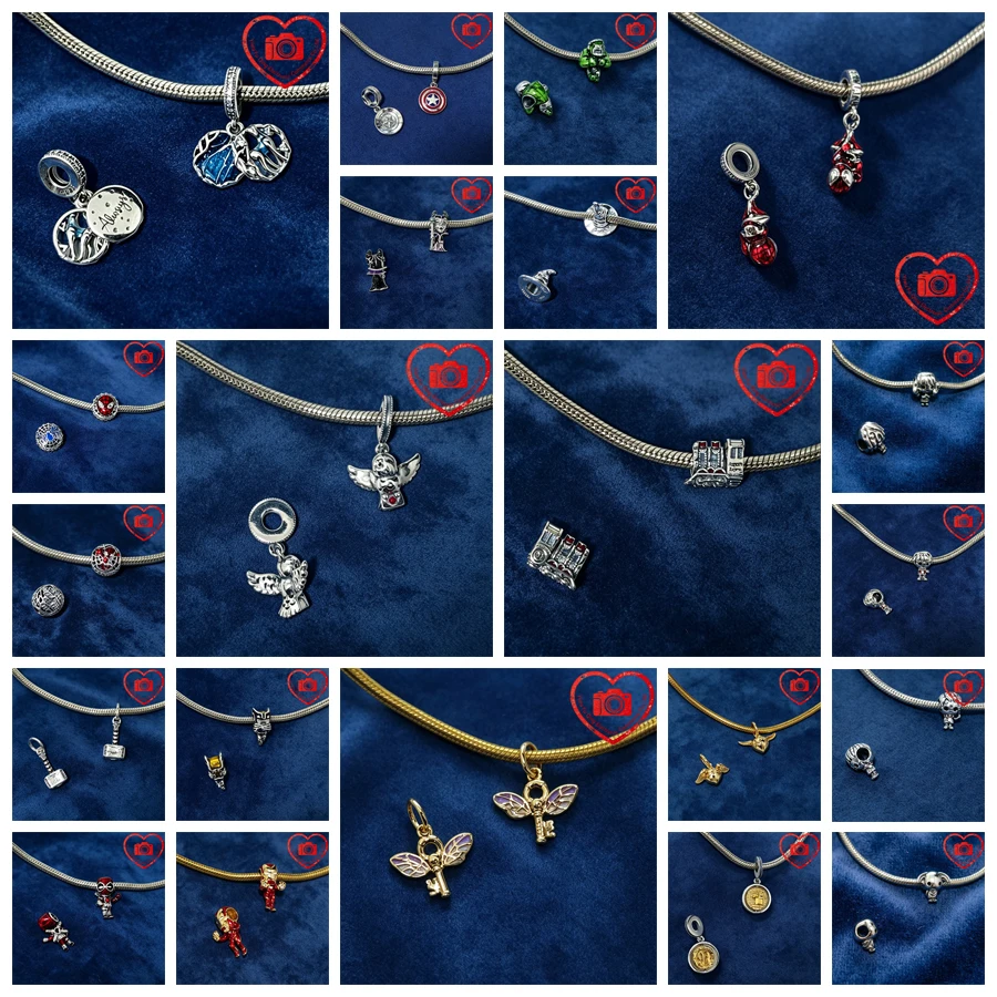 Oferta Imperdível: Berloques do Homem-Aranha e Chapéu Mágico do Homem de Ferro, Contas Compatíveis com Pulseiras de Prata 925 Originais, Acessórios DIY para Joias Finas e Presentes