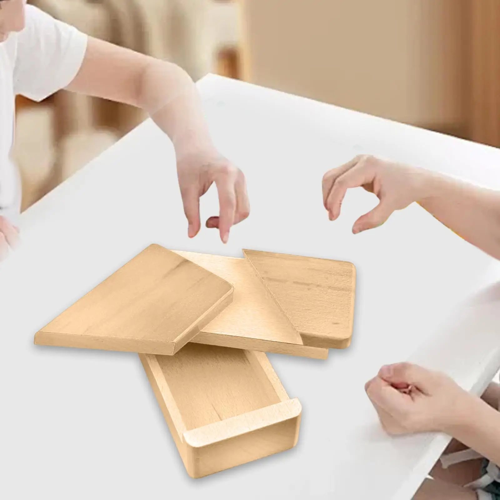

Teaser Wooden Box Impossible Puzzle Toy Early Learning Educational Game Jewelry Box for Party Tabletop Birthday Adults