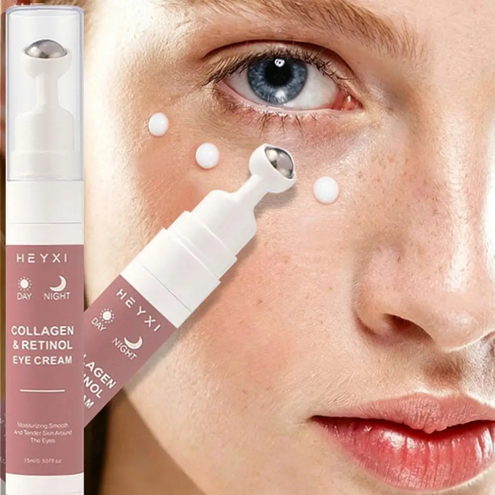 Collagen & Retinol Eye Cream Hydrating Eye Roller for Dark Circles, Puffy Eyes & Wrinkles, Firms & Hydrates Delicate Eye Area