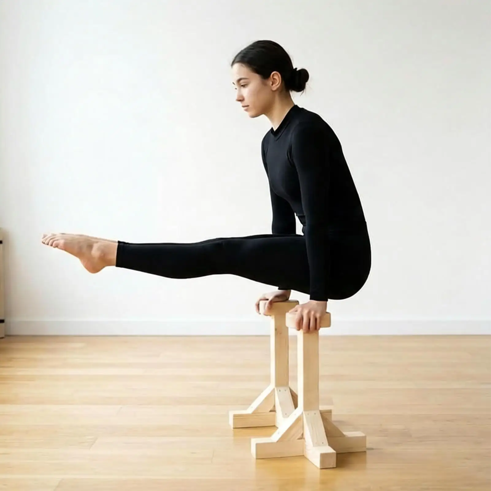 2pcs Handstand Stands Solid Wood Professional Stability Wooden Bars Inversion Stands Push-up Stand Freestanding Push up Hand