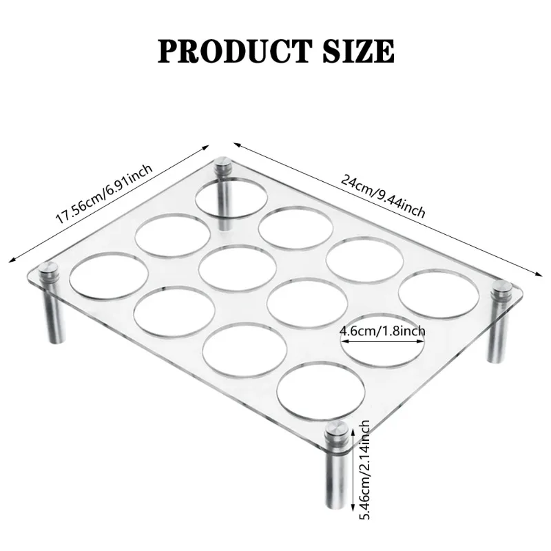 

12 hole coffee combination display rack, transparent coffee bean storage rack, customized milk tea storage artifact