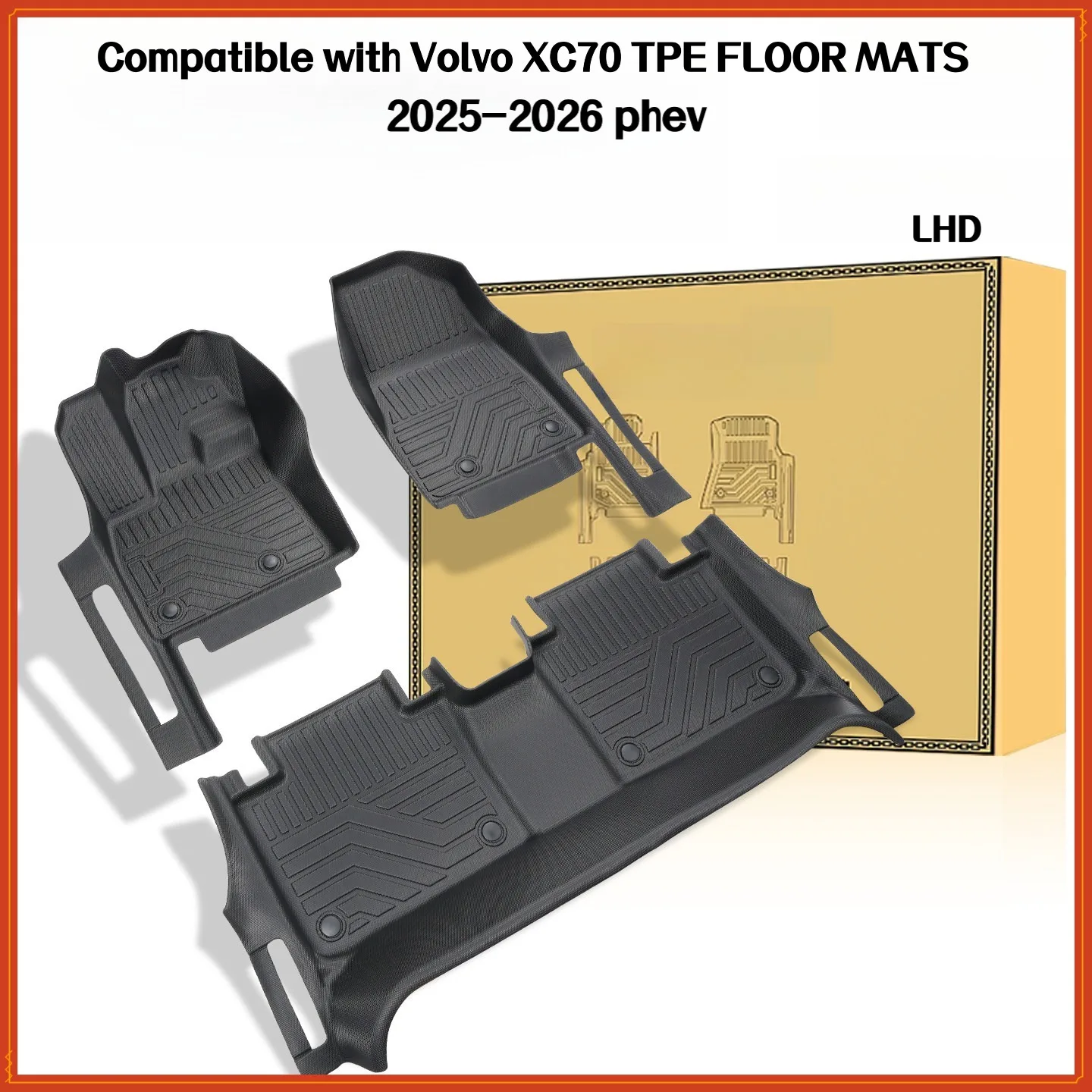 TPE Floor Mats Compatible with For Volvo XC70 2025-2026 LHD PHEV Upgrade the Threshold For Full Coverage Accessories
