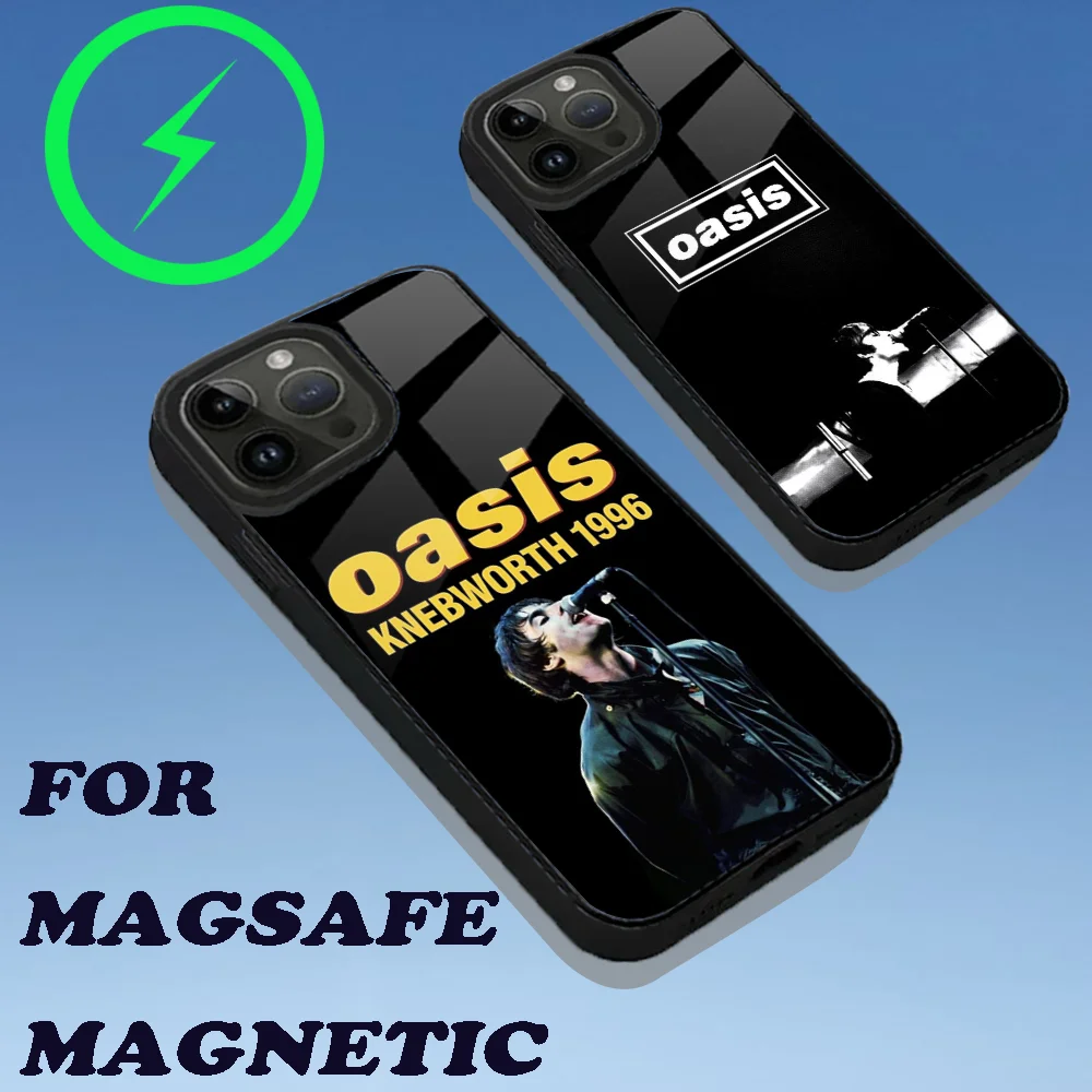 Phone Case For iPhone 15,14,13,12,11,Plus,Pro,Max Mini Magsafe O-Oasis-s Rock Band Magnetic Wireless Charging