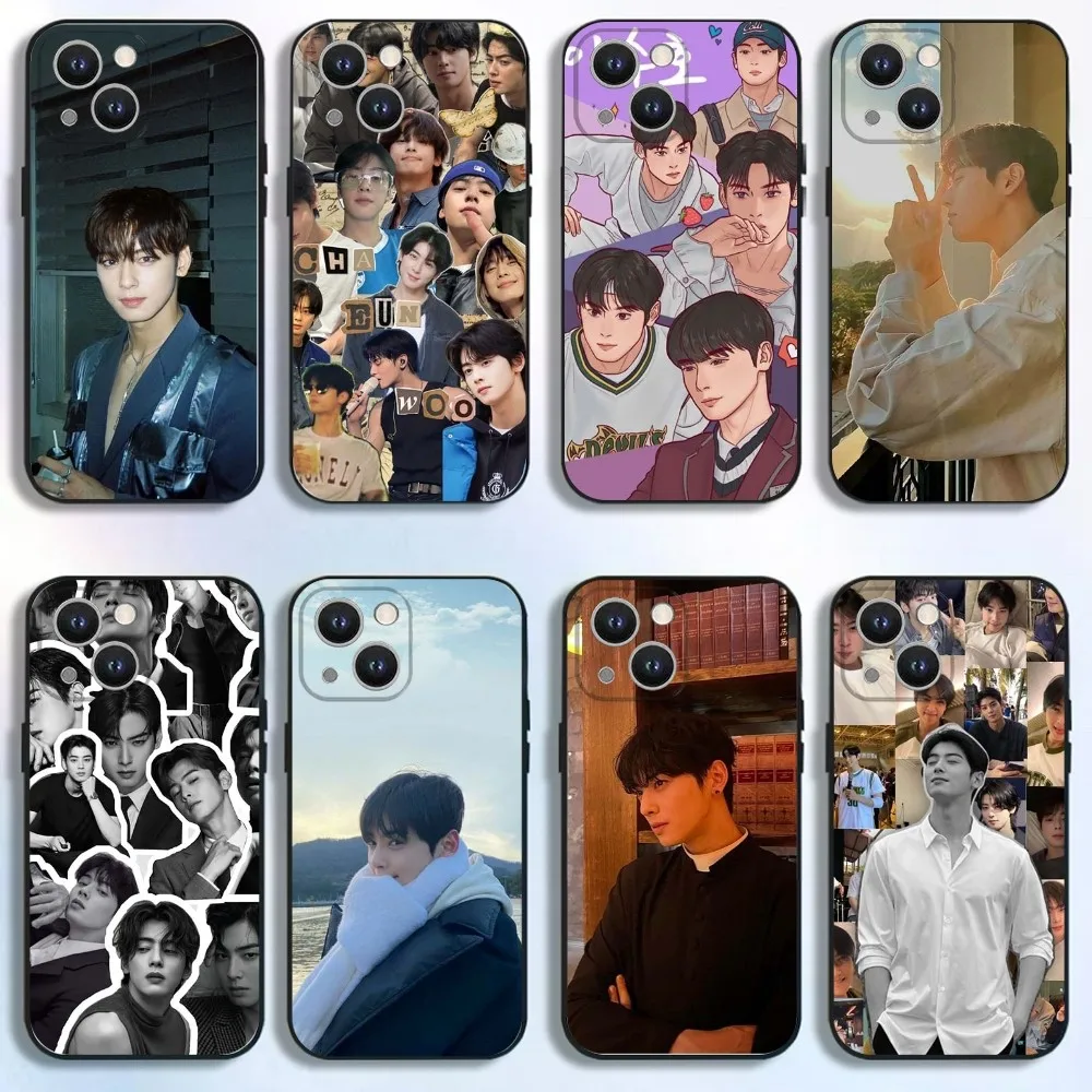 

Cha E-EunWoo Eun W-Woo Phone Case For iPhone 16,15,14,13,12,11 Plus,Pro Max,XS,X,XR,SE,Mini,8,7,Soft Silicone Black Cover