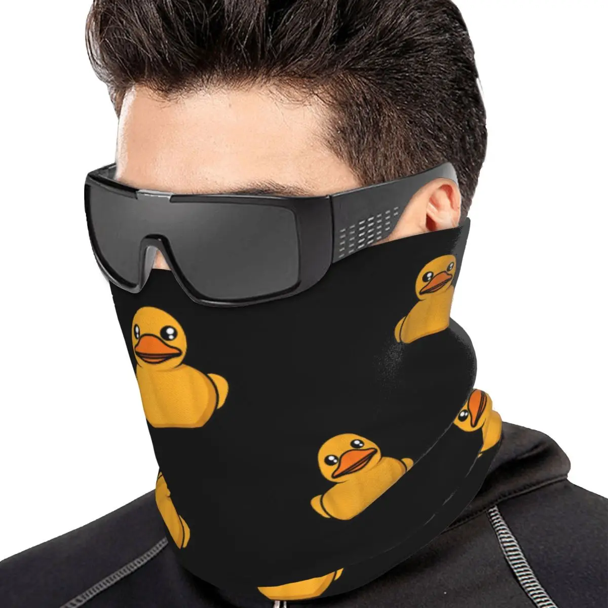 Duck Rubber Toddlers Yellow Gift Multifunctional Elastic Neck Gaiter Dust Proof Face Cover Bandana Unisex for Cycling Fishing