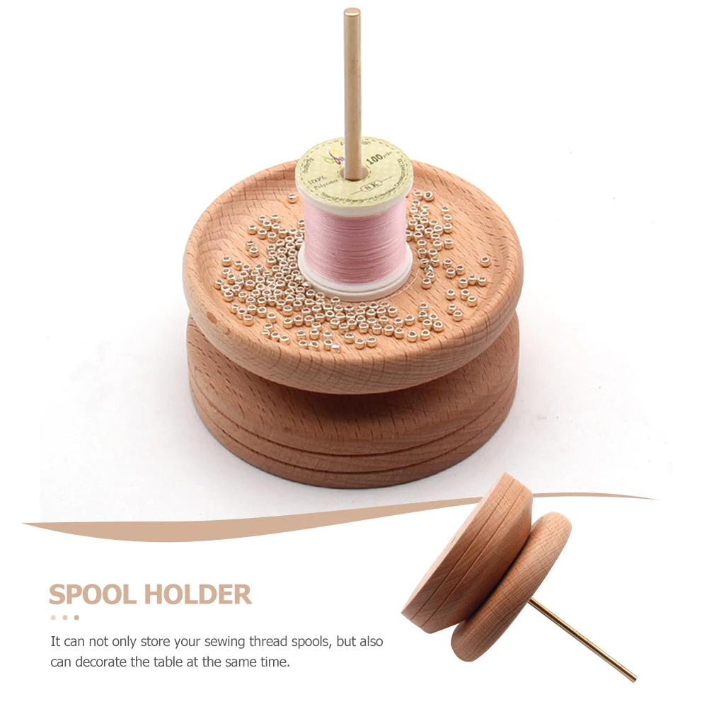 

Деревянный держатель катушки, бытовой держатель для ниток, стойка для швейных ниток, прочная стойка для хранения инструментов для натягивания бисера, скоростная веревка