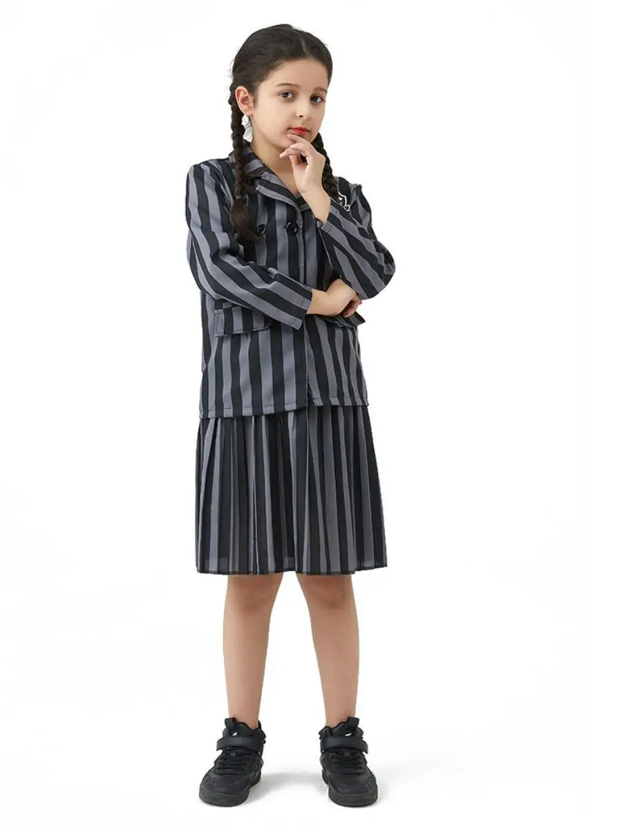 

Новый костюм для косплея Bla Halloween Wednesday Adams Dr, женская традиционная одежда из полиэстера, сценическое представление