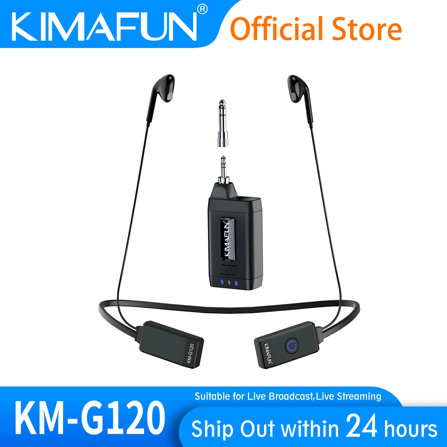 

2.4G Stereo Professional IEM System Neckband In-Ear Monitor System For TIK Tok Live Broadcast,Speakers, Mixers,Drummers,DJs