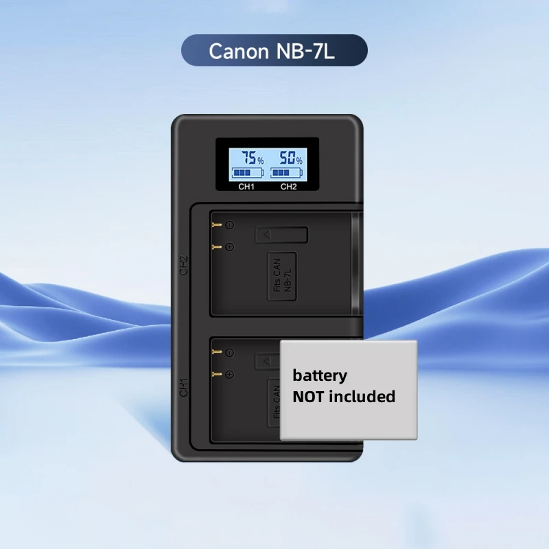 Camera Accessories NB-7L LCD Dual USB Charger with type-C Port for Canon PowerShot G10 G11 G12 SX30 SX30IS NB7L Battery Chargers