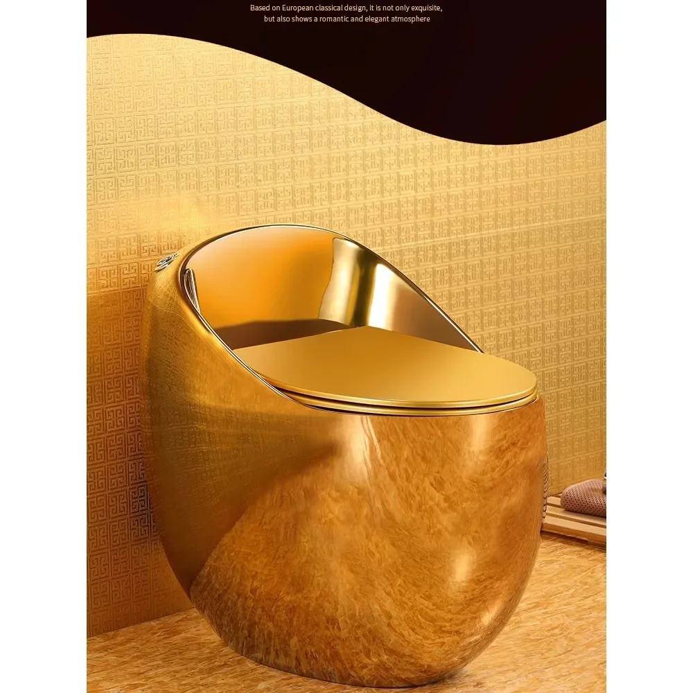 Personalized and creative egg-shaped toi0let egg-shaped to2ilet European-style gold-plated toilet color to1ilet local tyrant