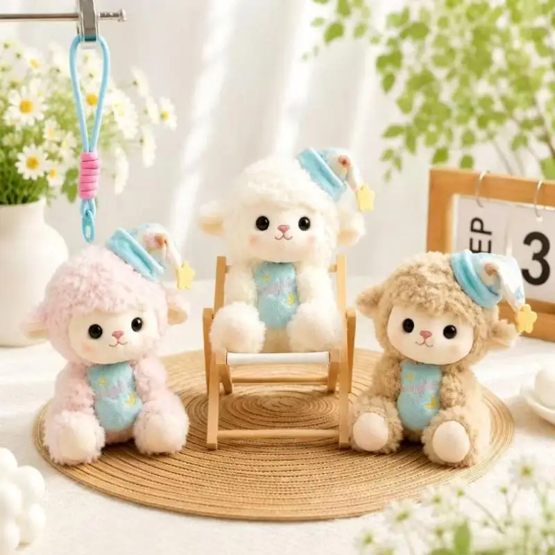 Soft Fluffy Lamb Plush Pendant Cute Mini Sheep Bag Charm Portable Backpack Decoration for Kids Birthday Gift view 4