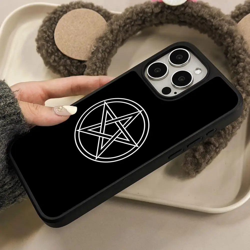 

Aesthetic Pentagram Phone Case for iPhone 17 16 15 14 13 12 11 Air Pro Max Plus Matte Surface Cover