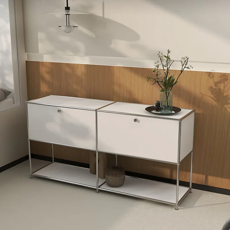 CX dining side simple TV storage bucket stainless steel dining side cabinet