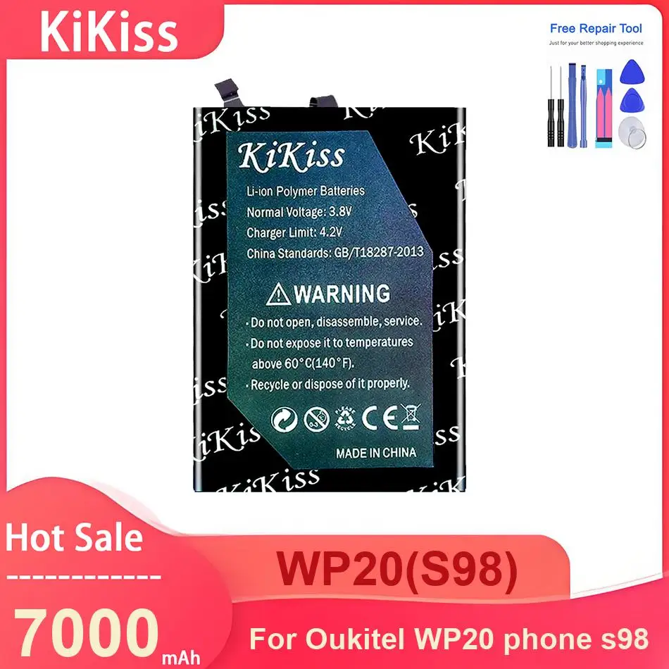 

Аккумулятор для мобильного телефона KiKiss для Oukitel WP20, аккумуляторы для телефонов s98, WP20(S98) емкостью 7000 мАч