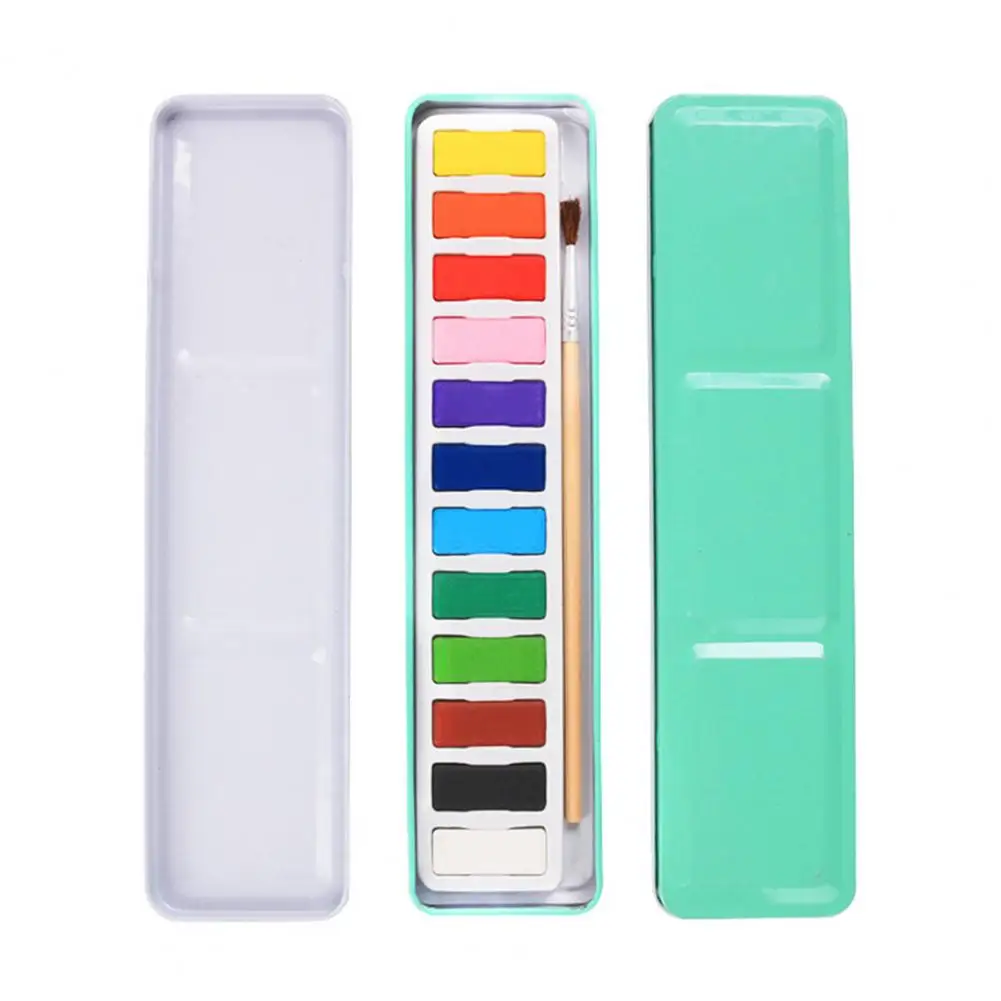 Juego de acuarelas para artistas principiantes, juego de pintura de acuarela portátil con pincel, pintura lavable de 12 colores para niños y principiantes