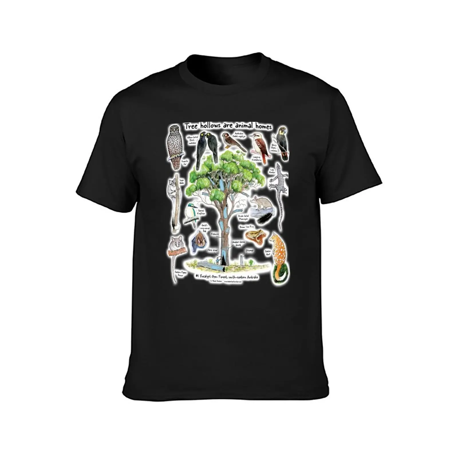 Tree hollows are animal homes: #1 (simplified design) T-Shirt boys animal print plus sizes T-shirts for men cotton