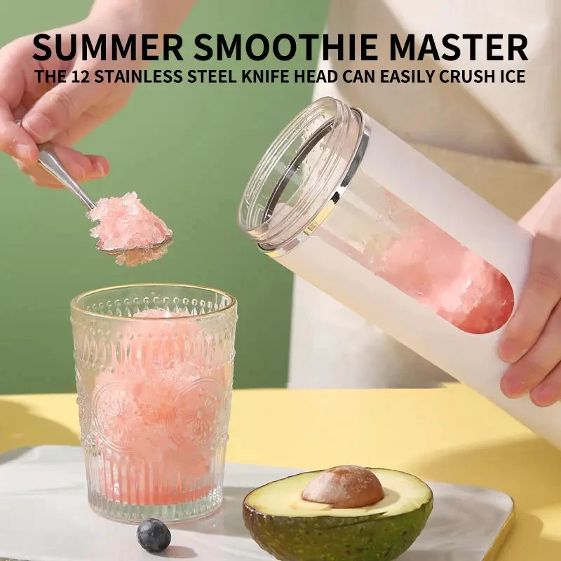 New Upgrade 530ml Wireless Portable Juicer Cup 7.4V 12 Stainless Steel Blades 4 Speed Gears USB Rechargeable Ice Crusher Mini El image 3
