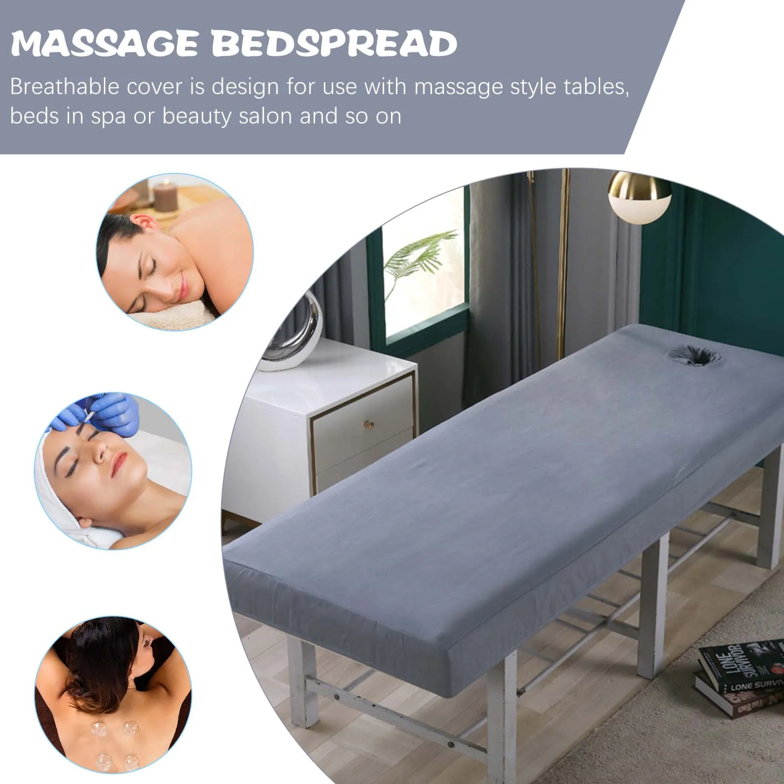 

Massage Bed Cover Professional Spa Table Blanket Reusable Washable Knitted Cotton Material Breathable Massage Sheet For Bed