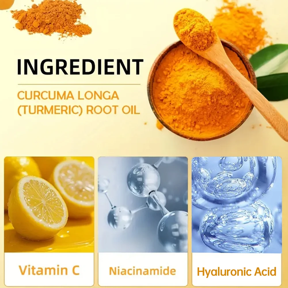 مصل الكركم للوجه مضاد للأكسدة مصحح البقع الداكنة مصل العناية بالبشرة لتفتيح الوجه للبشرة أكثر سلاسة #5