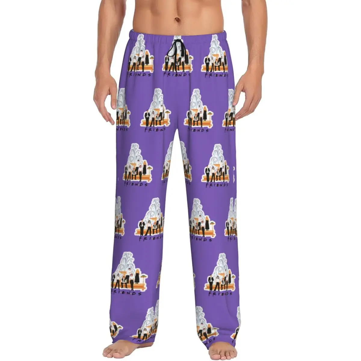 

Custom Printed Men's Friends Pajama Pants Sitcom TV Show Sleepwear Sleep Lounge Bottoms with Pockets