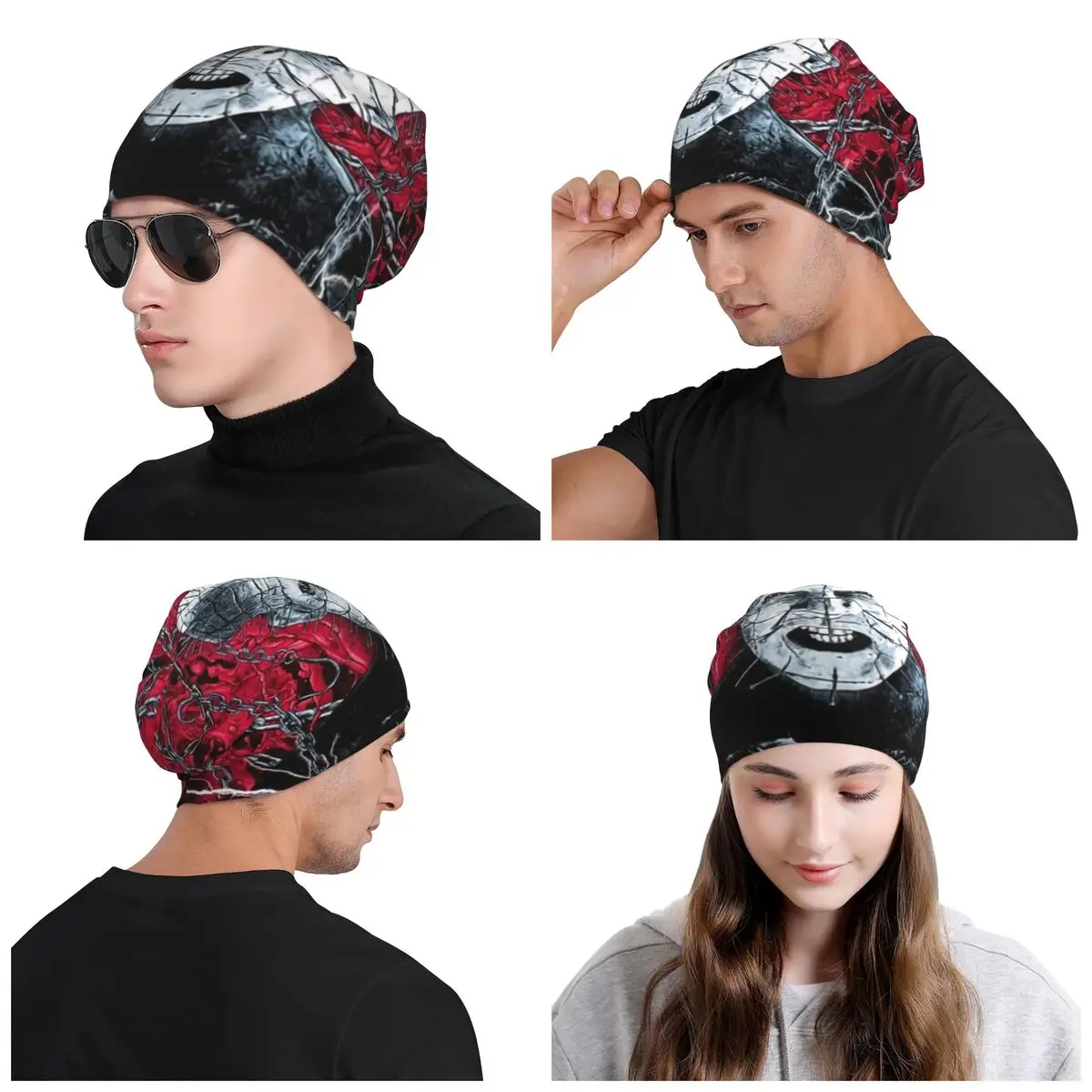 Hellraiser Bonnet Hats Cool Knit Hat For Men Women Autumn Winter Warm Halloween Horror Movie Skullies Beanies Caps