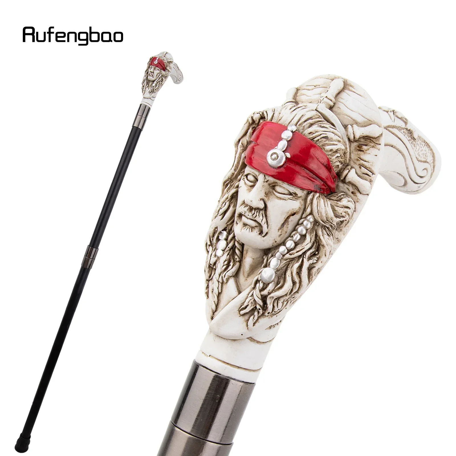 

Red Resin Feather Skull Head Walking Cane Fashion Stick Gentleman Elegant Cosplay Cane Knob Crosier 98cm Performance Stage Cane