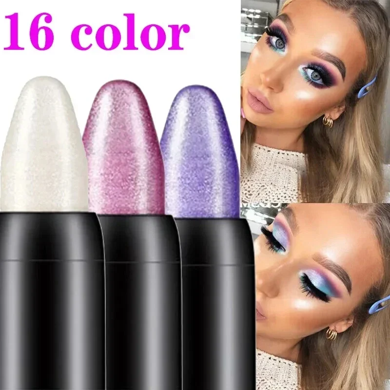 Perl glanz Lidschatten Stick wasserdicht langlebigen Lidschatten Text marker Bleistift Schimmer liegend Seidenraupen Stift Make-up Beauty Tools