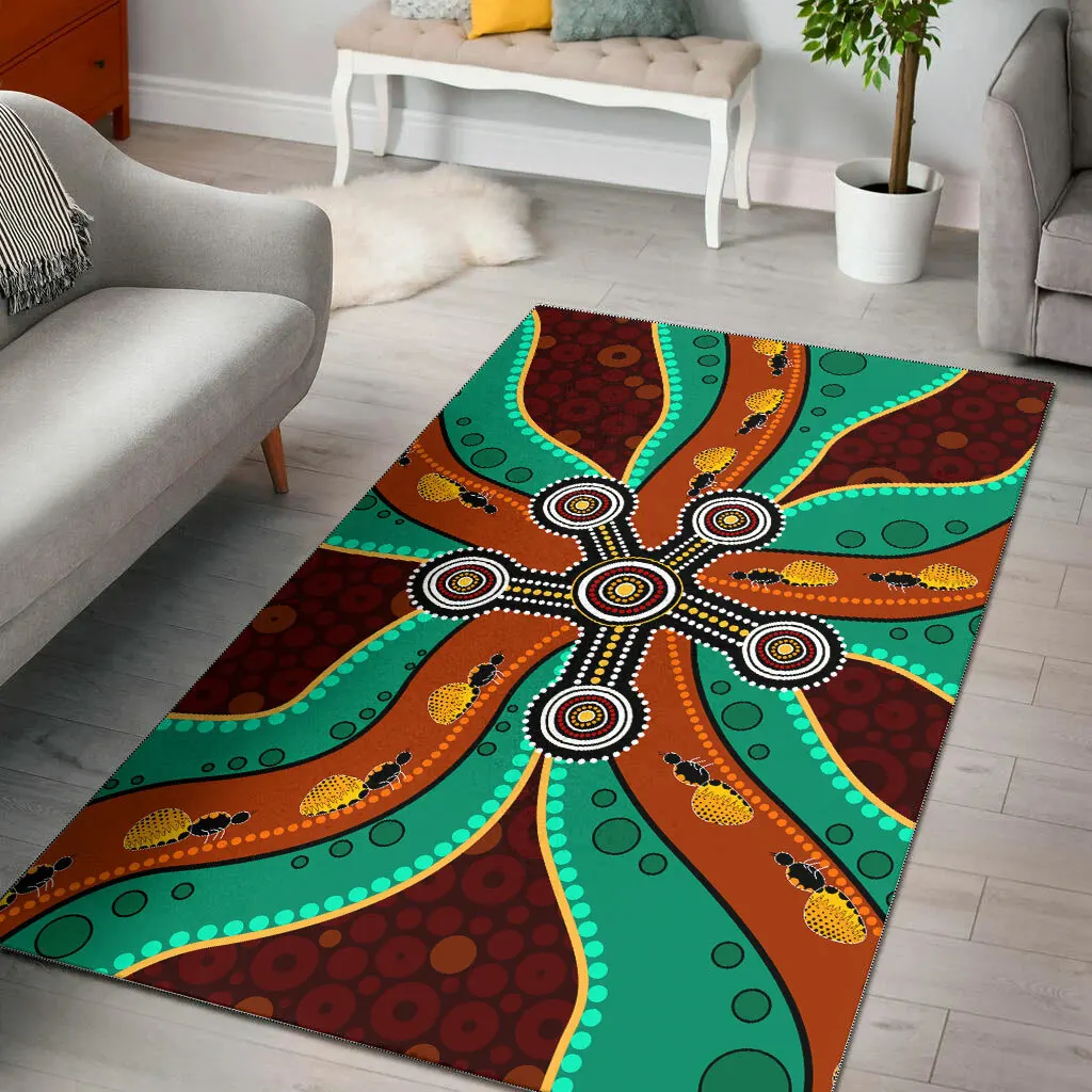 

Aboriginal dot art depicting honey ants Area Rug Room Mat Floor Anti-slip Large Carpet Home Decoration Themed Living Room Carpet