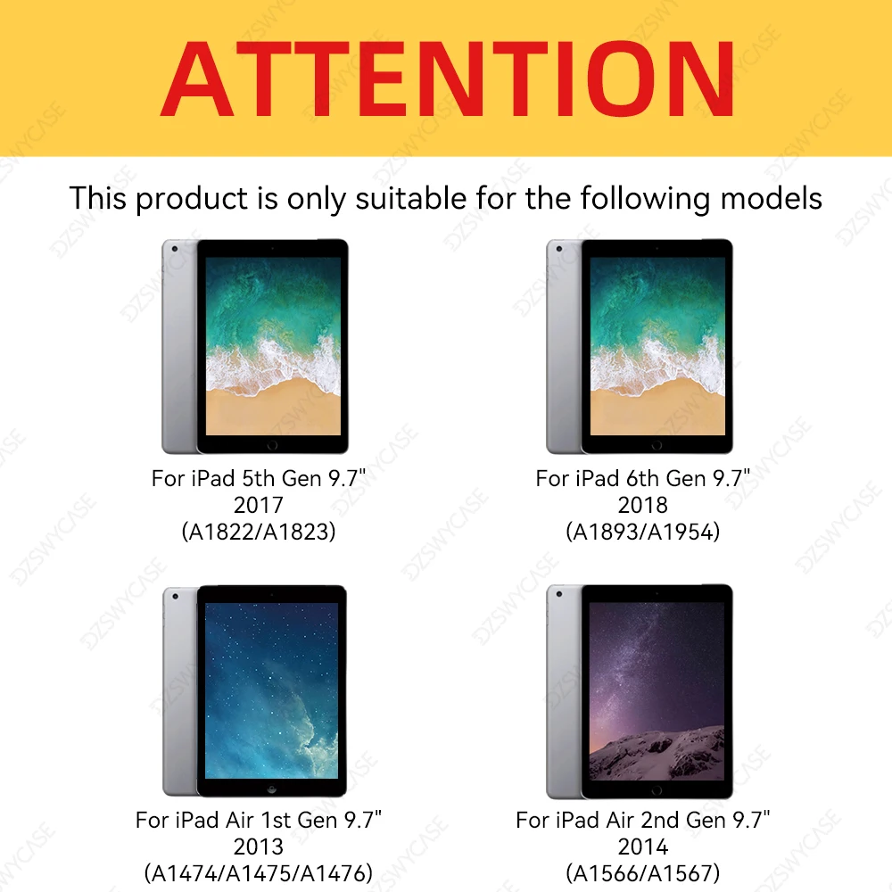 Case For iPad 6th/5th Generation (2018/2017) 9.7 Inch, For iPad Air2 1 9.7 Tri-fold Flip Silicone Soft Shell PU Protective Cover