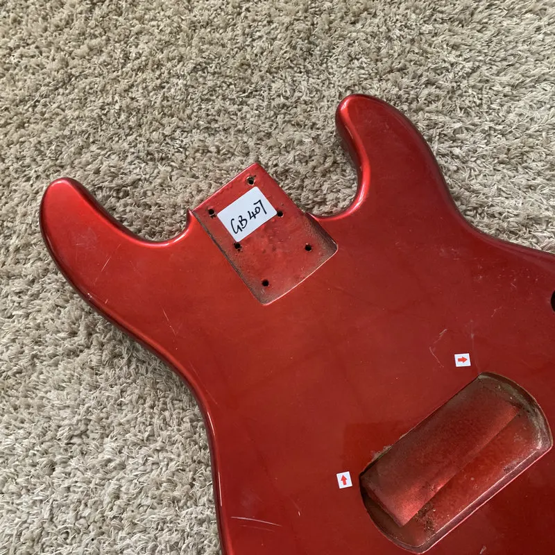 5 Strings Electric BASS Body Metallic Red Color Musicman Model DIY Solid Wood for Replace and Luthier Surface Damage GB407