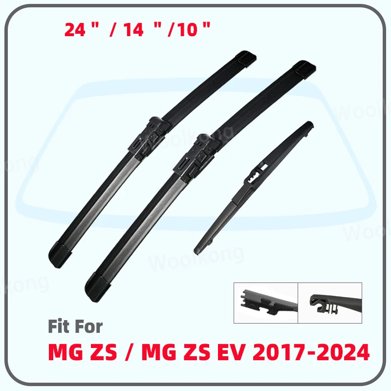 LHD Front & Rear Wiper Blades Set For MG ZS / ZS EV 2017 - 2024 Windshield Windscreen Car Rain Brushes Accessories 24