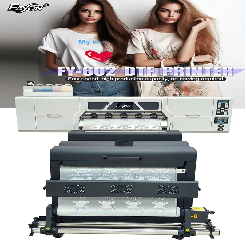 DTF Printer 60cmPrinting Machine  With Dual XP600  For Commercial Fayon All in one Fast Shipping Long Service Life