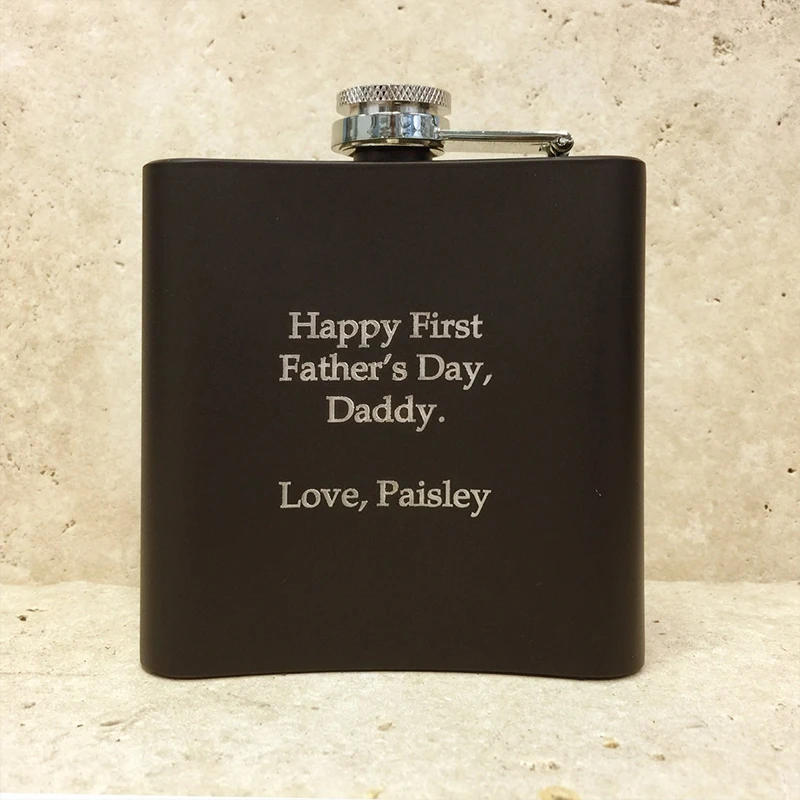 

Happy First Father's Day Gifts Personalized Flask Stainless Steel Party Gifts Flask Personalized Engraved Whiskey Bottle