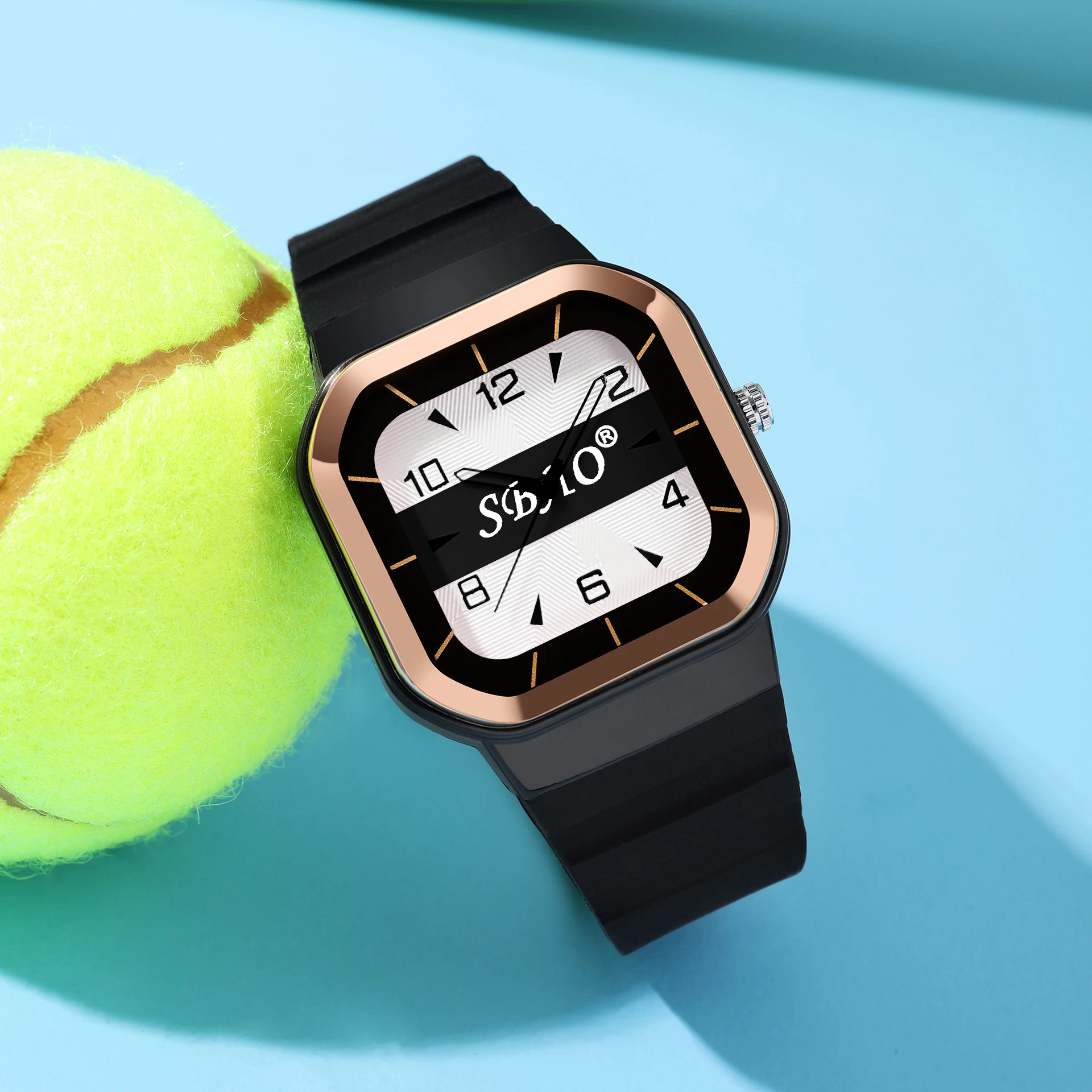 

Women's Casual Quartz Watch Teal Silicone Band Rose Gold Case Square Analog Waterproof Wristwatch for Ladies Student Fashion Clo