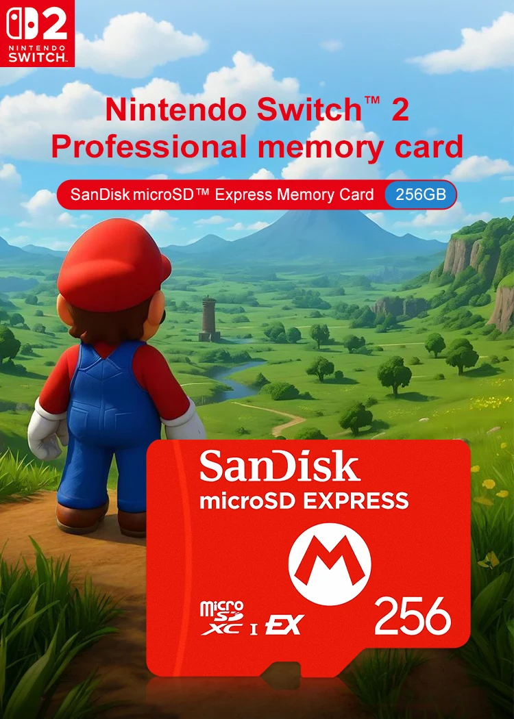 SanDisk microSD Express-Karte 256 GB Lesegeschwindigkeit bis zu 880 MB/s Speicherkarte High Speed für Nintendo Switch 2 unterstützt Switch2 Spiel – Detail 3