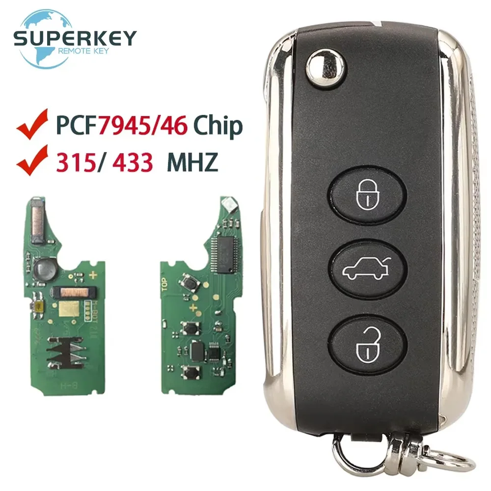 

SUPERKEY KR55WK45032 чип 315 МГц 433 МГц 46 с откидной крышкой без ключа умный автомобильный ключ для Bentley Continental GT Flying Spur