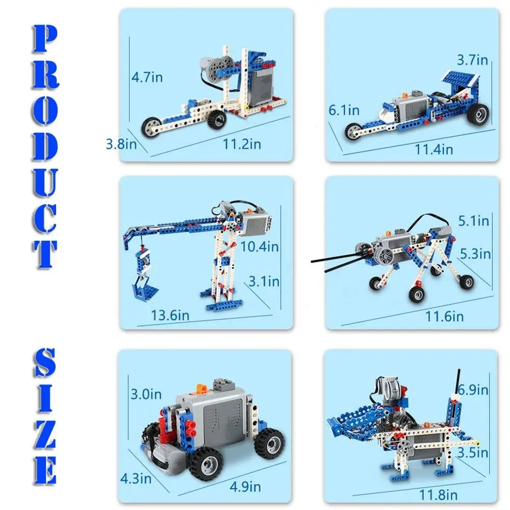396PCS 7 Forme diverse Erector Set Stelo Giocattoli Parti tecniche Motore di energia elettrica Building Blocks Modello Multi tecnologia