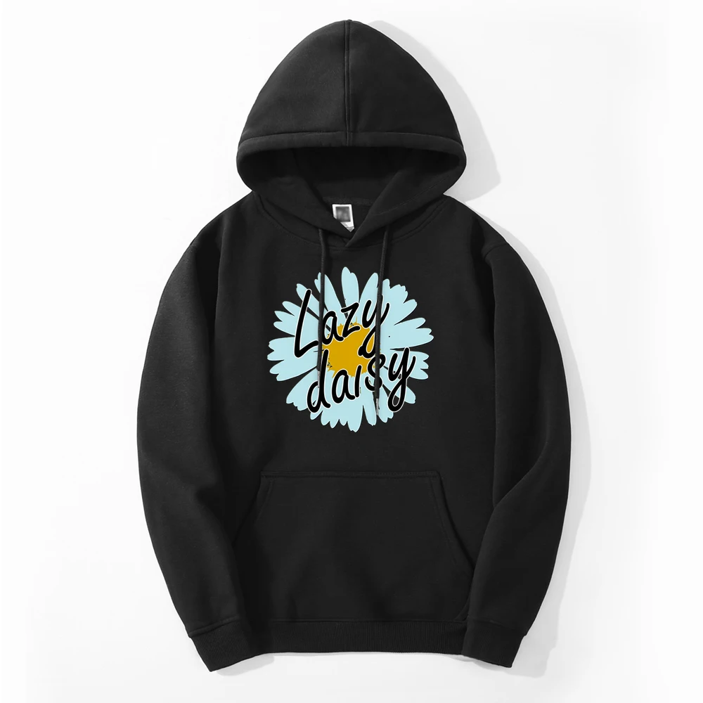 

Lazy Daisy Flower Print Winter Mens Harajuku Breathable Sweatshirt Hoodie Harajuku Printing Streetwear Casual Sweatshirt