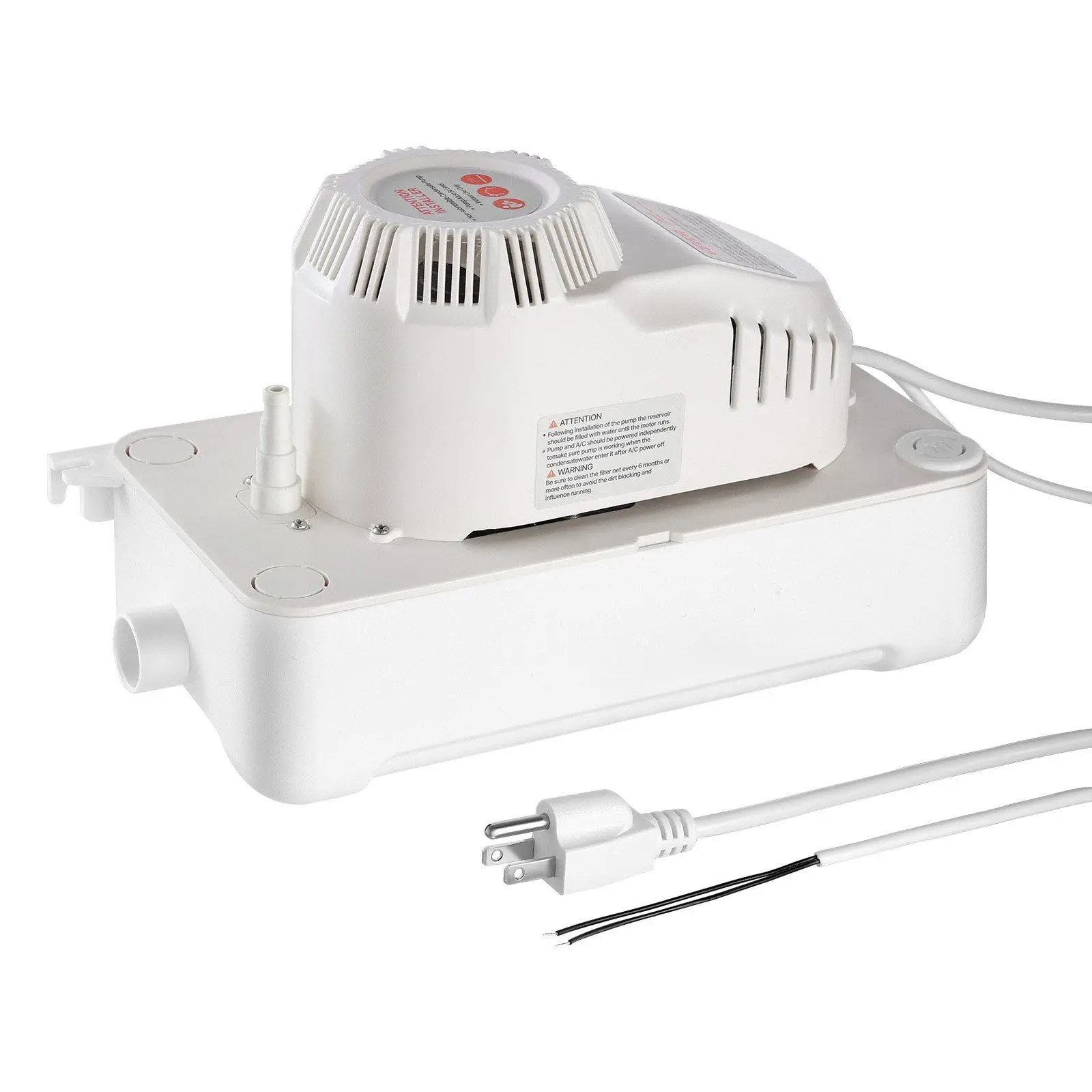 

Condensate Pump, 1/12 HP, 90 GPH, 20 ft Lift, 115V Automatic AC Condensation Removal Pump with Safety Switch 20 ft Tubing, for