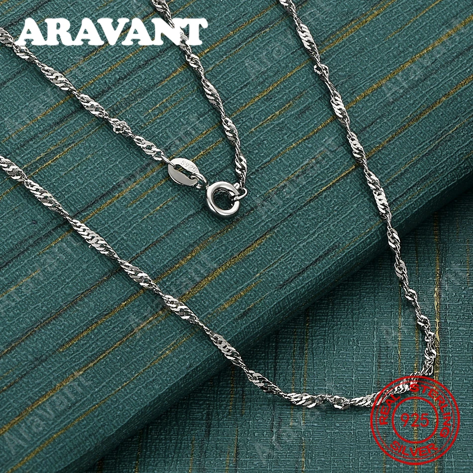 

925 Sterling Silver Twisted Rope Necklace, Fresh And Elegant Design, Women'S Engagement Jewelry