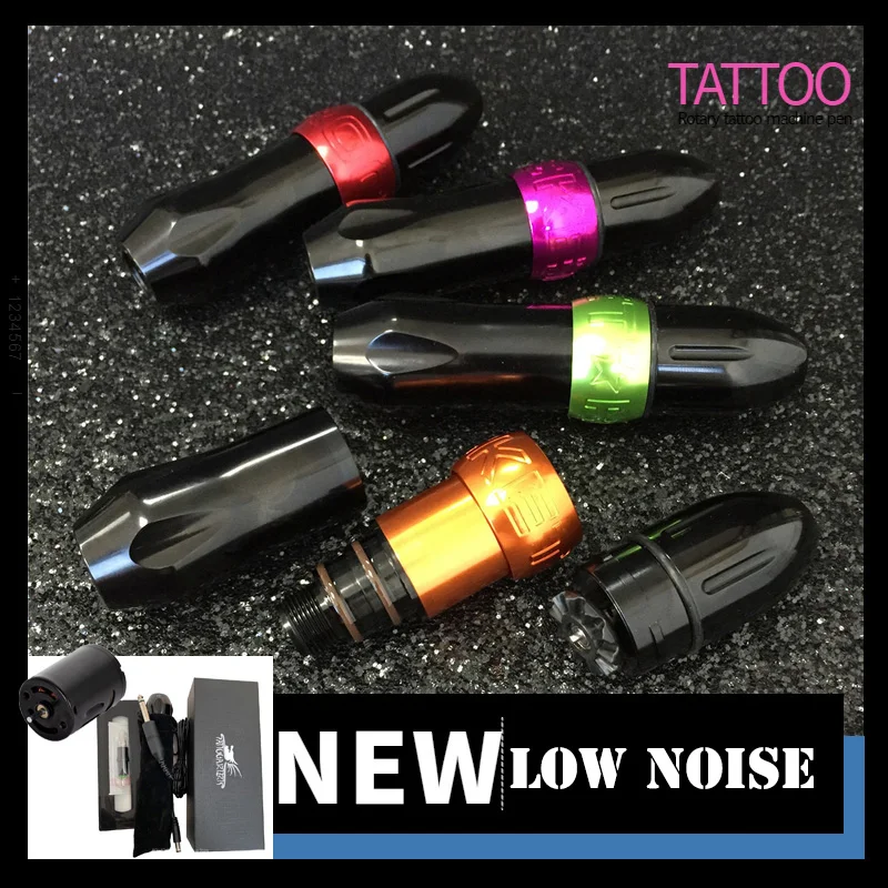 Rocket Tattoo Machine Powerful Motor Pen Set Space Aluminum with DC Hook Line Rotary Tattoo Makeup Pen