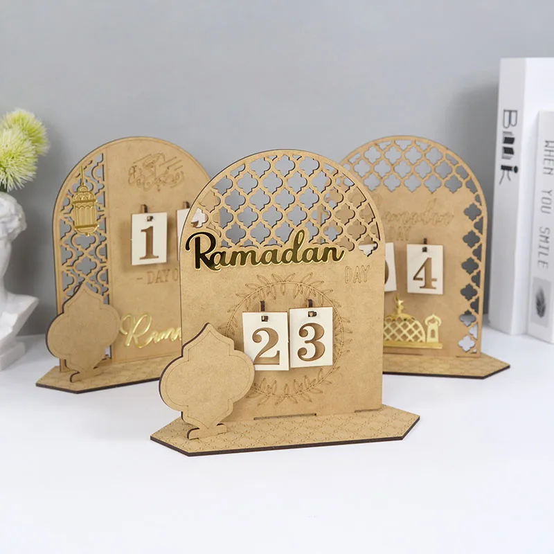 

Ramadan Countdown Calendar Wooden Eid Mubarak Ornament Ramadan Decoration For Home Islamic Muslim Party Decoration Supplies