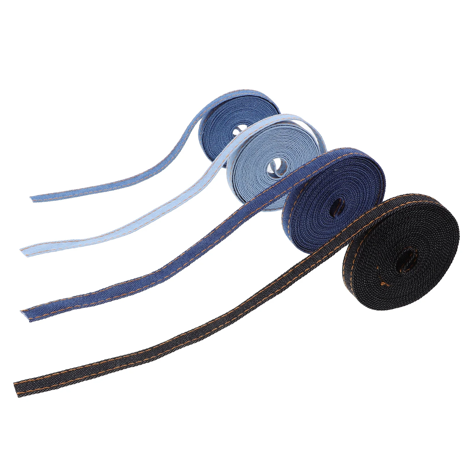 

4pcs 4 Rolls Multi-Function Denim Ribbon For Crafts Clothing Gift Wrapping Bow Making Diy Sewing Ribbon Packaging Decor Craft