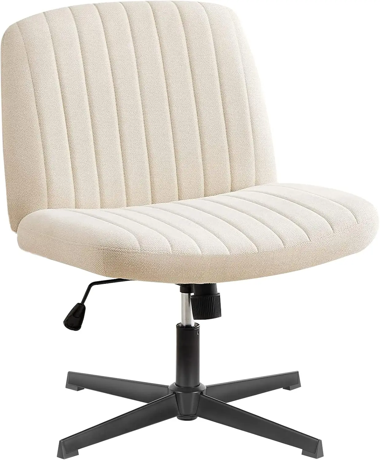 Cross Legged Armless Wide Adjustable Swivel Padded Home Office Desk Chair