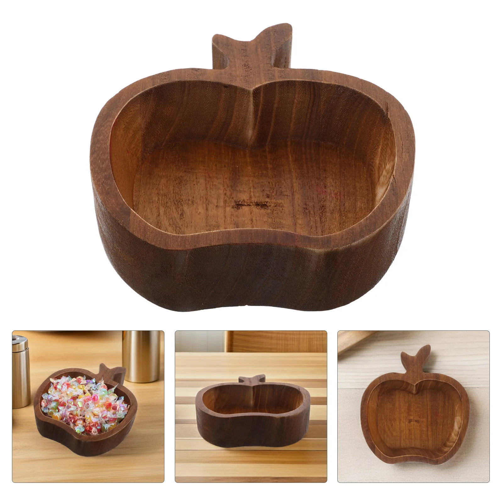 

Rustic Apple Wood Tray Apple Shaped Snack Serving Platter Bowl Wood Fruit Plate Party Appetizer Nuts Chips Snacks