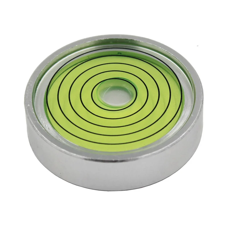 Horizontal Bead Metal Round Universal Spirit Level Bubble Green in White Diameter 25mm-60mm 1Piece