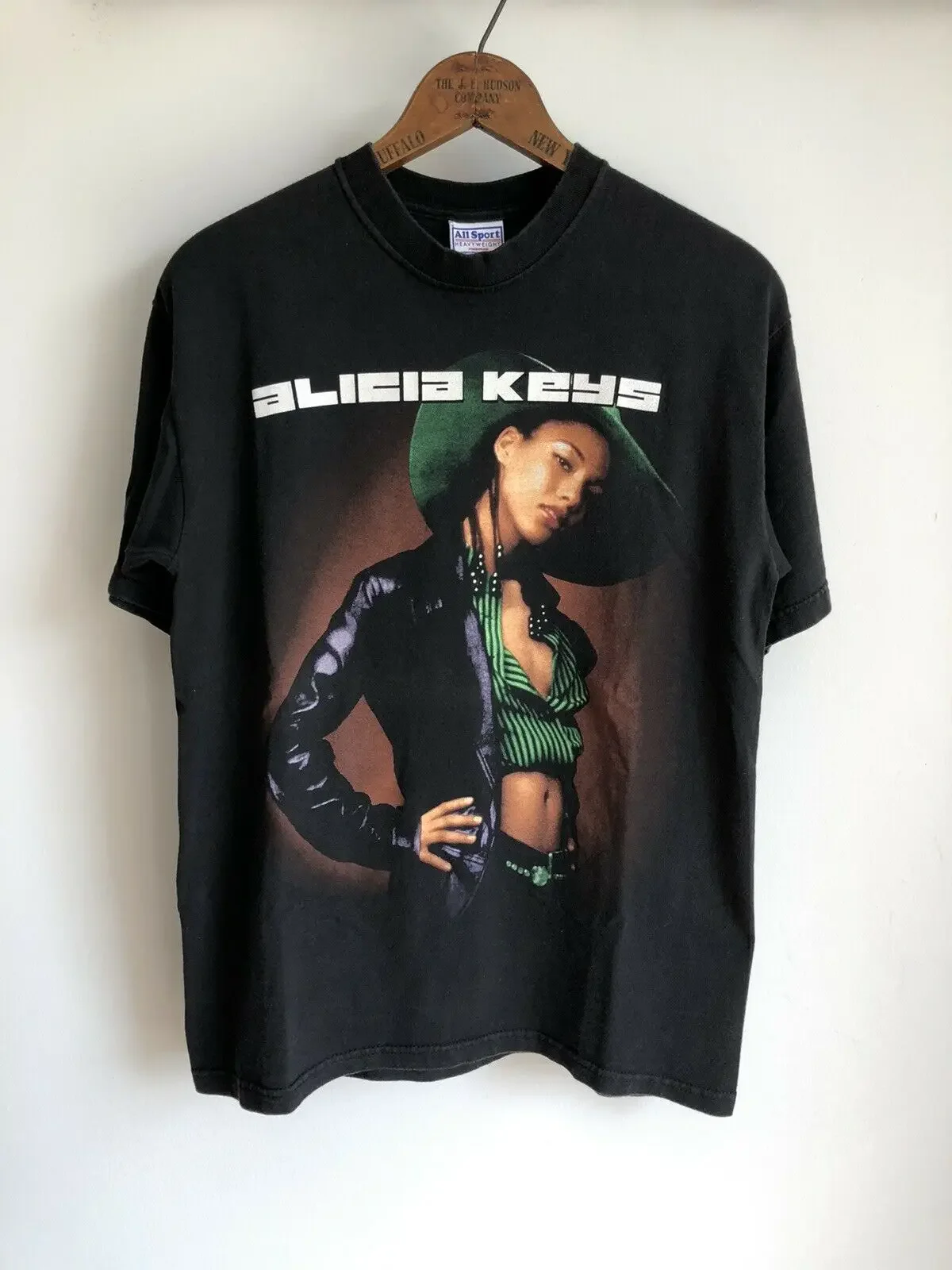 Vtg-Camiseta de concierto de Alicia Keys Tour, color negro, 2002