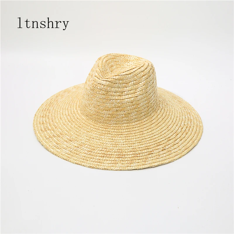 

2022 NEW Women spring Summer wide brim Jazz Hat Crocheted Wheat Straw Hat Millinery Fedora Panama Beach Sun Hats Chapeu