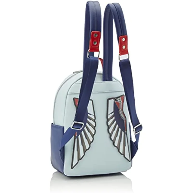 Loungefly Marvel Captain America Falcon PU Leder Mini Taschen Cosplay Mini Rucksack für Frauen Freizeit Mode Rucksack Geschenk